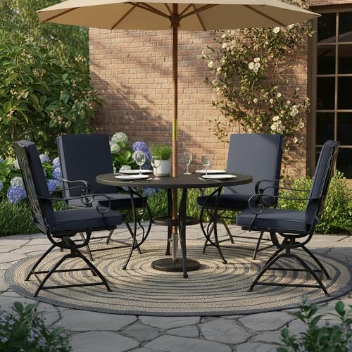 Summsun 4-Pack High Back Outdoor Chair Cushions, 20 x 20 Inch, Dark Grey - Image 2
