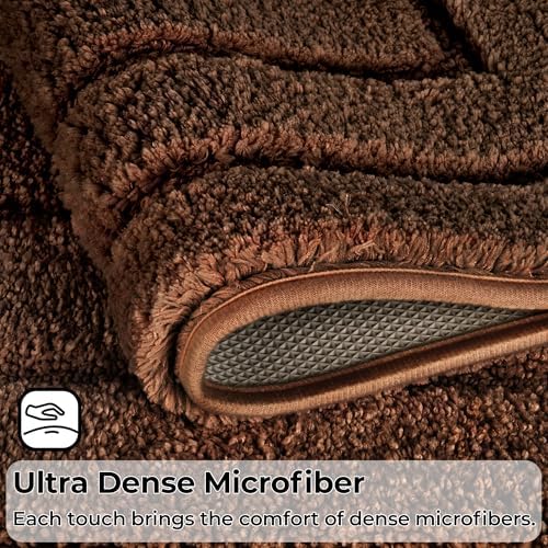 GRANNY SAYS Brown U Shaped Toilet Rug 20" x 24", Non-Slip Bath Mat - Image 4