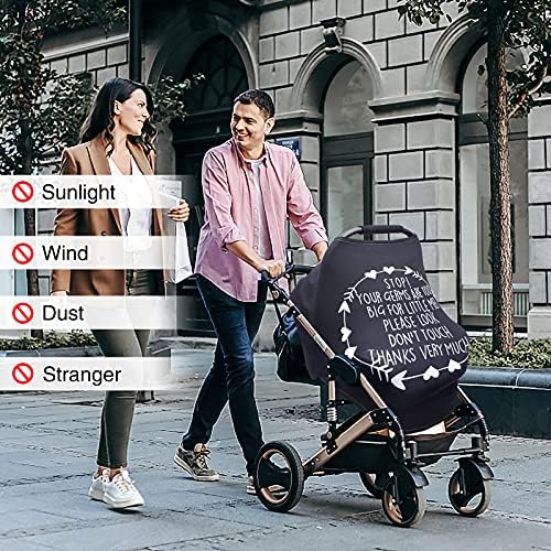 Metplus Baby Car Seat Cover, No Touch Sign Carseat Canopy & Nursing Covers - Image 4