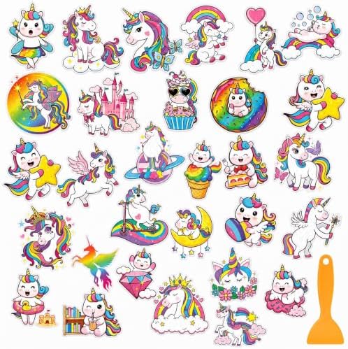Fullhawl 30 Pcs Unicorn Non Slip Shower Stickers, Kids Bathtub Safety by Fullhawl