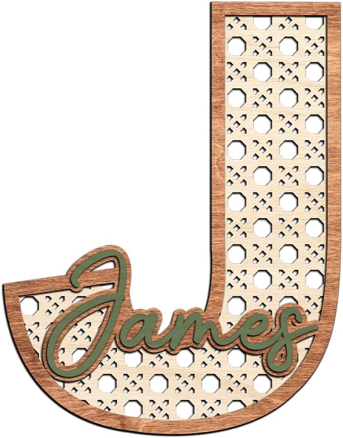 Personalized Boho Wooden Nursery Name Sign, Letter Wall Decor by IZI+POD