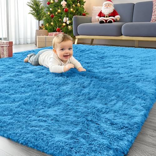 OLANLY Area Rugs for Living Room Bedroom, Machine Washable 4x5.9 ft Soft Fluffy by OLANLY