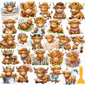 Fullhawl 30 Pcs Highland Cow Non Slip Shower Stickers, Bathtub Safety by Fullhawl