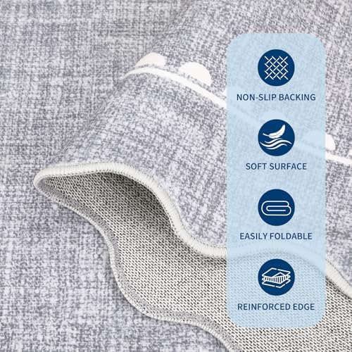 GarveeHome 5ft Round Rugs Washable Scalloped Bow Rug - Image 6