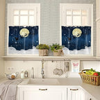 Christmas Kitchen Curtains and Valances Set, Santa Claus Reindeer Window - Image 4