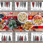 Christmas Placemats Set of 6 Xmas Trees Plastic Table Mat 17×13×0.04in - Image 5