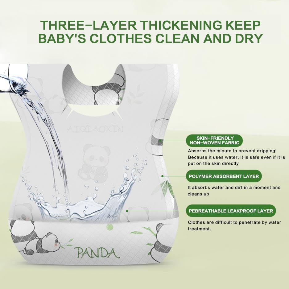 30/60pcs Baby Disposable Bibs-Individually Packaged, Leak Proof and Convenient - Image 2