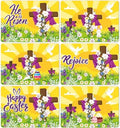 Happy Easter Placemats Set of 6 He is Risen Plastic Table Mat 17×13×0.04in by OBUSATT