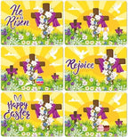 Happy Easter Placemats Set of 6 He is Risen Plastic Table Mat 17×13×0.04in by OBUSATT