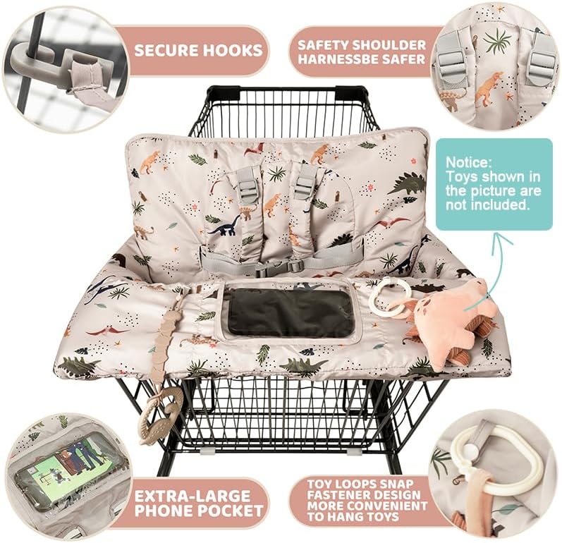 Shopping Cart Cover for Baby 2 in 1 High Chair Covers for Restaurant - Image 2