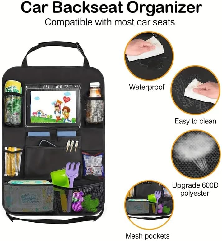 Car Backseat Organizer, Kids Seat Pockets, Back Seat Protector, Durable Strong - Image 5