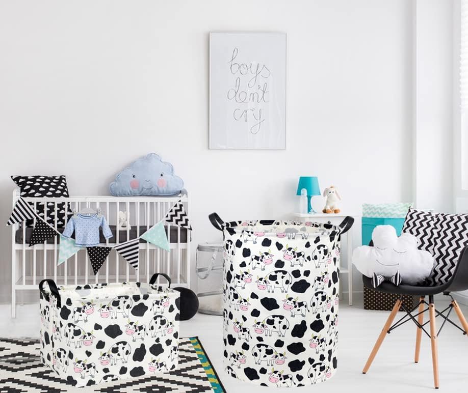 Cow print Laundry Basket Baby Laundry Basket Nursery Hamper Kids Baby Laundry - Image 6