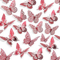 SAOROPEB 3D Butterfly Wall Decor 48 Pcs Blood Red Butterfly Decorations by SAOROPEB