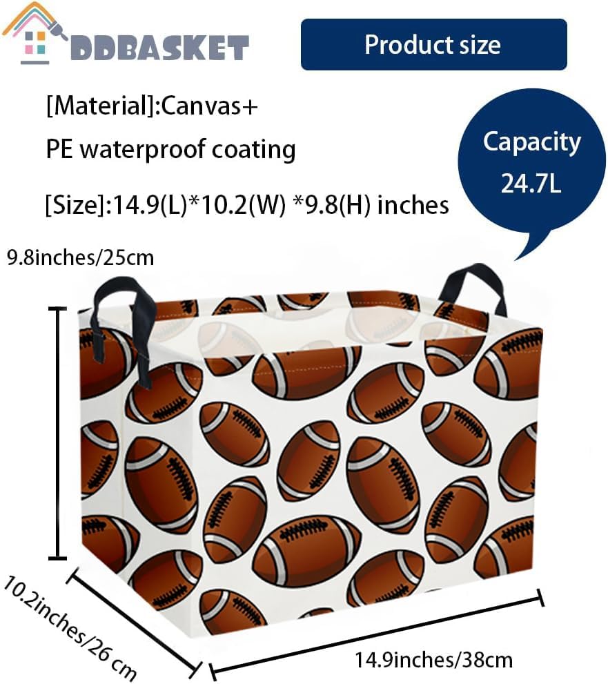 Rectangular Football Baskets Kids Storage Bins Baby Boy Basket Kids Toy Storage - Image 7