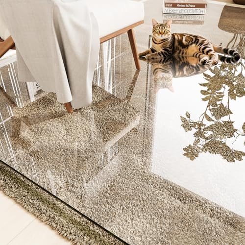 Tempered Glass Chair Mat for Carpet 72"x54", Floor Protector by INFINIGLASS