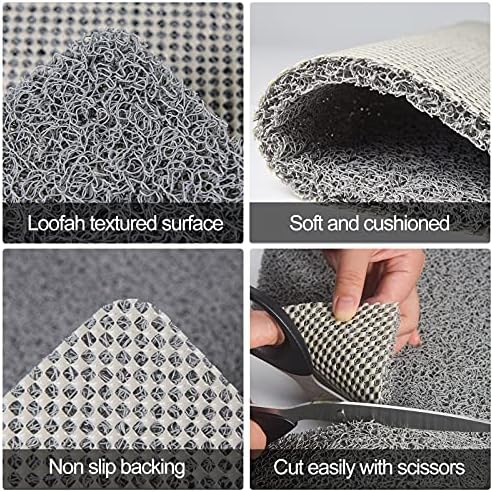 Shower Mat Non Slip Without Suction Cups 24x24 inch, PVC Loofah Bath Mat - Image 3