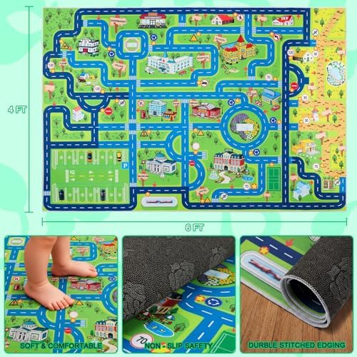 Esup 4'x6' Non-Slip Kids Rugs Safety Carpet Educational Playground Mat - Image 2