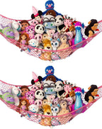 Extra Large Stuffed Animal Storage Hammock 2 Pack | Holds 12 lbs | Corner by LillysLove