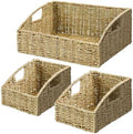 Pantry Baskets Organization, Wicker Storage Basket Green by Ollieroo