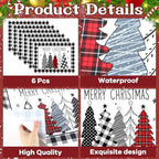 Christmas Placemats Set of 6 Xmas Trees Plastic Table Mat 17×13×0.04in - Image 3