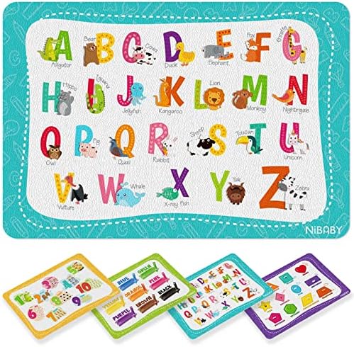 NiBaby 4 PCS Kids' Placemats for Dining Table, Placemats for Toddler & Kids by NiBaby