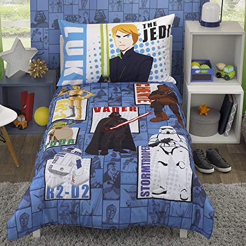 Disney Star Wars Galaxies Await 4 Piece Toddler Bedding Set Fitted Sheet by Disney