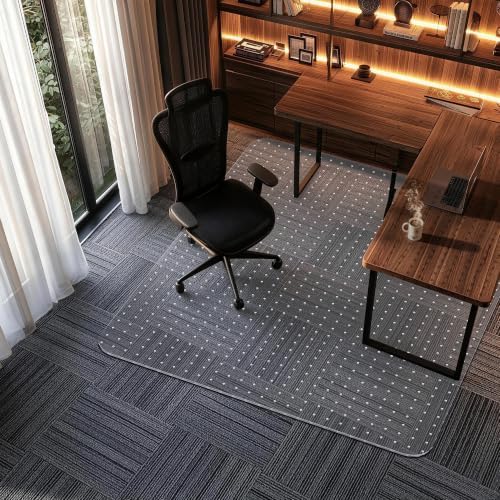 Office Chair Mat for Low-Pile Carpet 48" x 65", Extra Large Clear Mat by Labeta