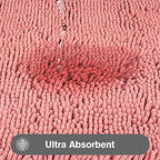 Yeaban Chenille Rose Dawn Bathroom Rug 40"x60", Non-Slip Rubber Backing - Image 4