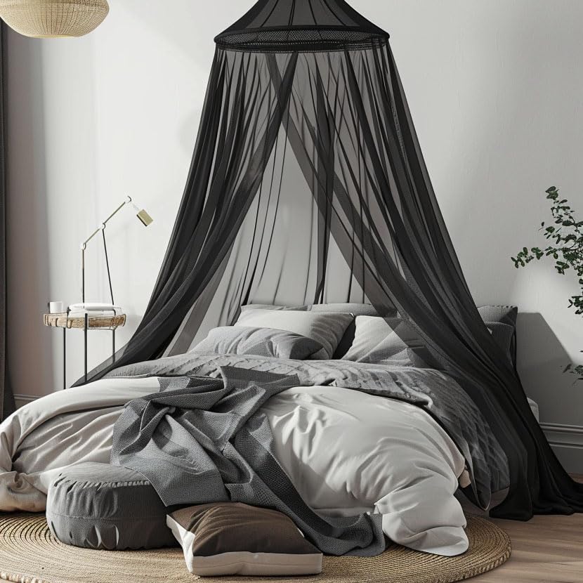 Mosquito Net Bed Canopy for Girls, King Canopy Bed Curtains Full Queen Size - Image 5