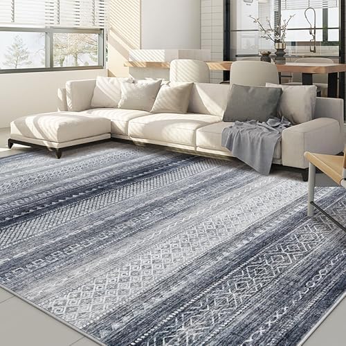 Nakagishi Boho 10x14 Area Rug Living Room Rugs Machine Washable Blue by NakagishiAreaRug