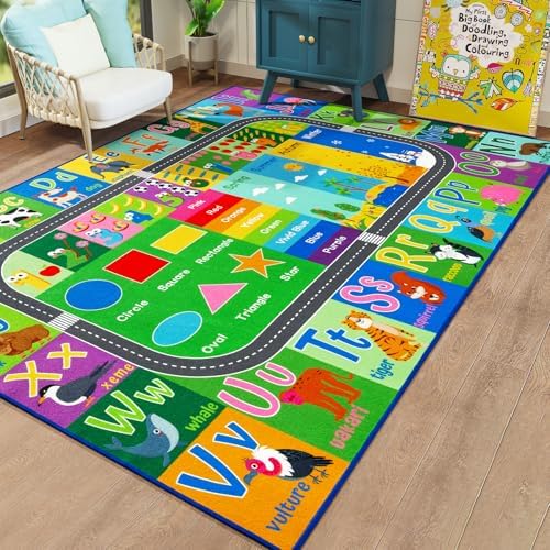 HOMORE Kids Educational Rug, 8x10 Green Kids Area Rug - Image 5