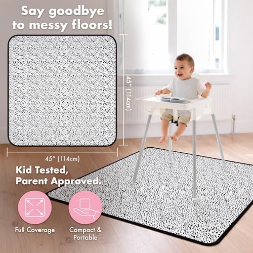 BapronBaby Organic Dot Waterproof Splash Mat Catch All Floor Cover - Image 4