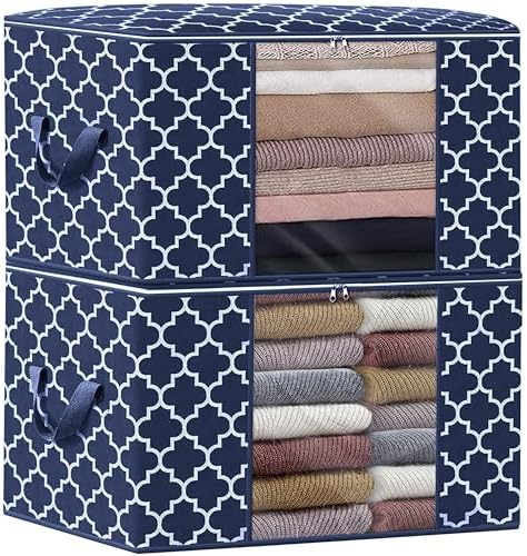 Storage Bags 100L 2Pack Clothes Organization and Storage Containers by WiseLife