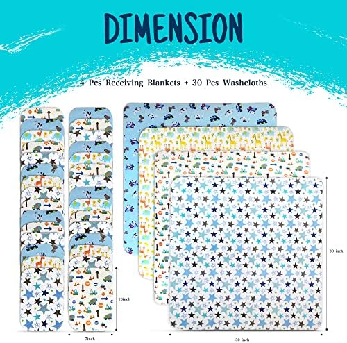 Receiving Blanket for Baby – 4 Pack – 30 inch x 30 inch – 100% Flannel Cotton - Image 3