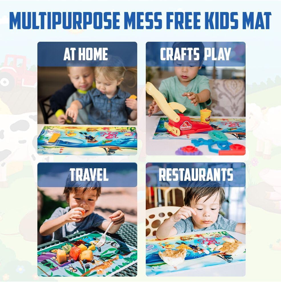40 Pack Disposable Placemats for Baby, 3 Design Pack Baby Eating Mat, Toddler - Image 6