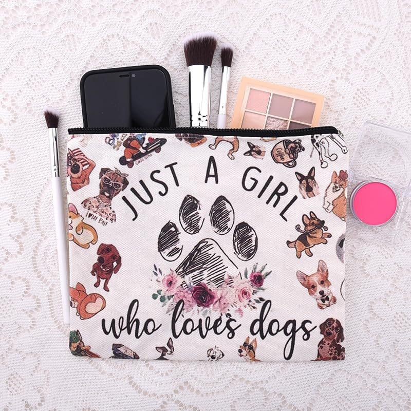 Dog Puppy Makeup Bag Jcat A Girl Who Loves Dogs Comsetics Pouch - Image 3